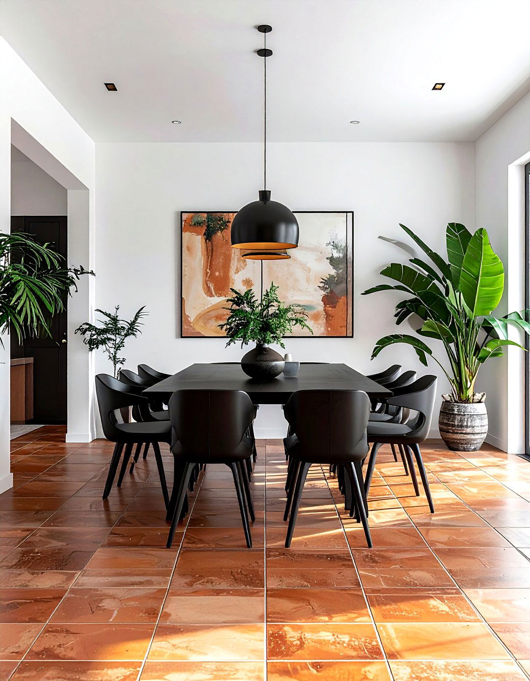 Terracotta floor tile - 30 terracotta dining room ideas