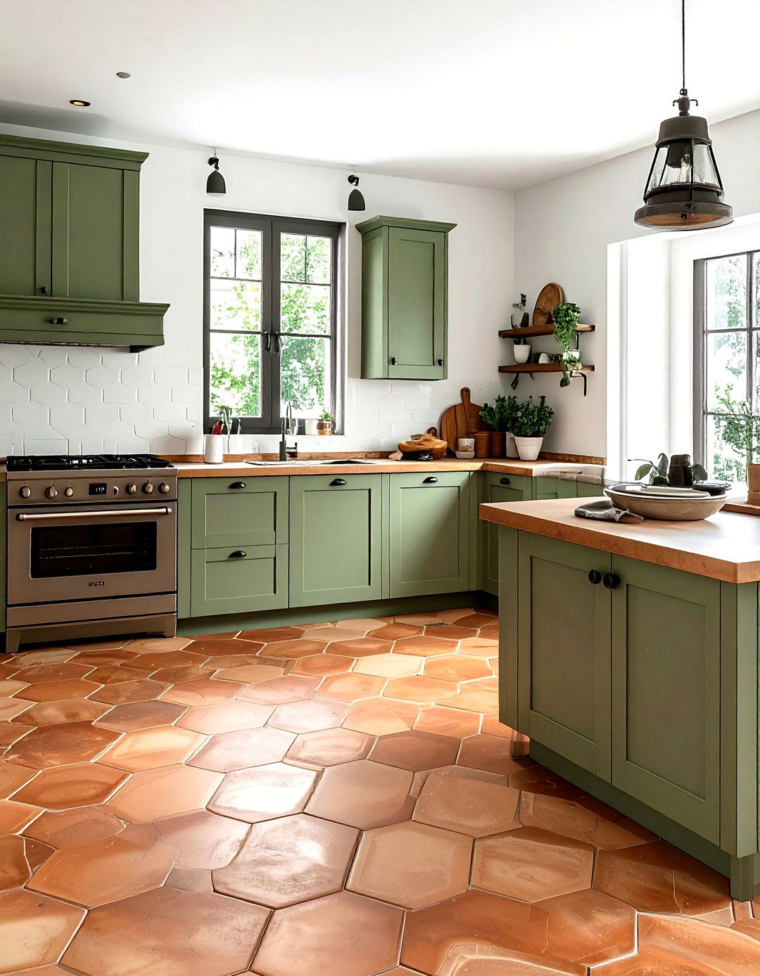 Terracotta floor tiles - 30 kitchen texture layering ideas