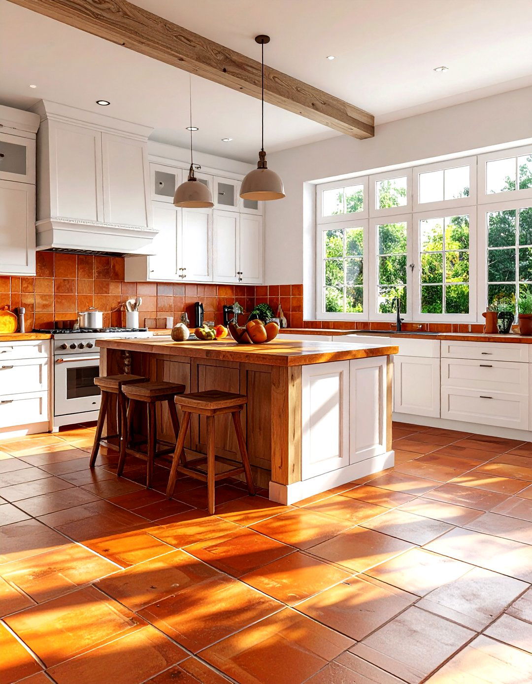 Terracotta floor tiles - 30 rust decor ideas