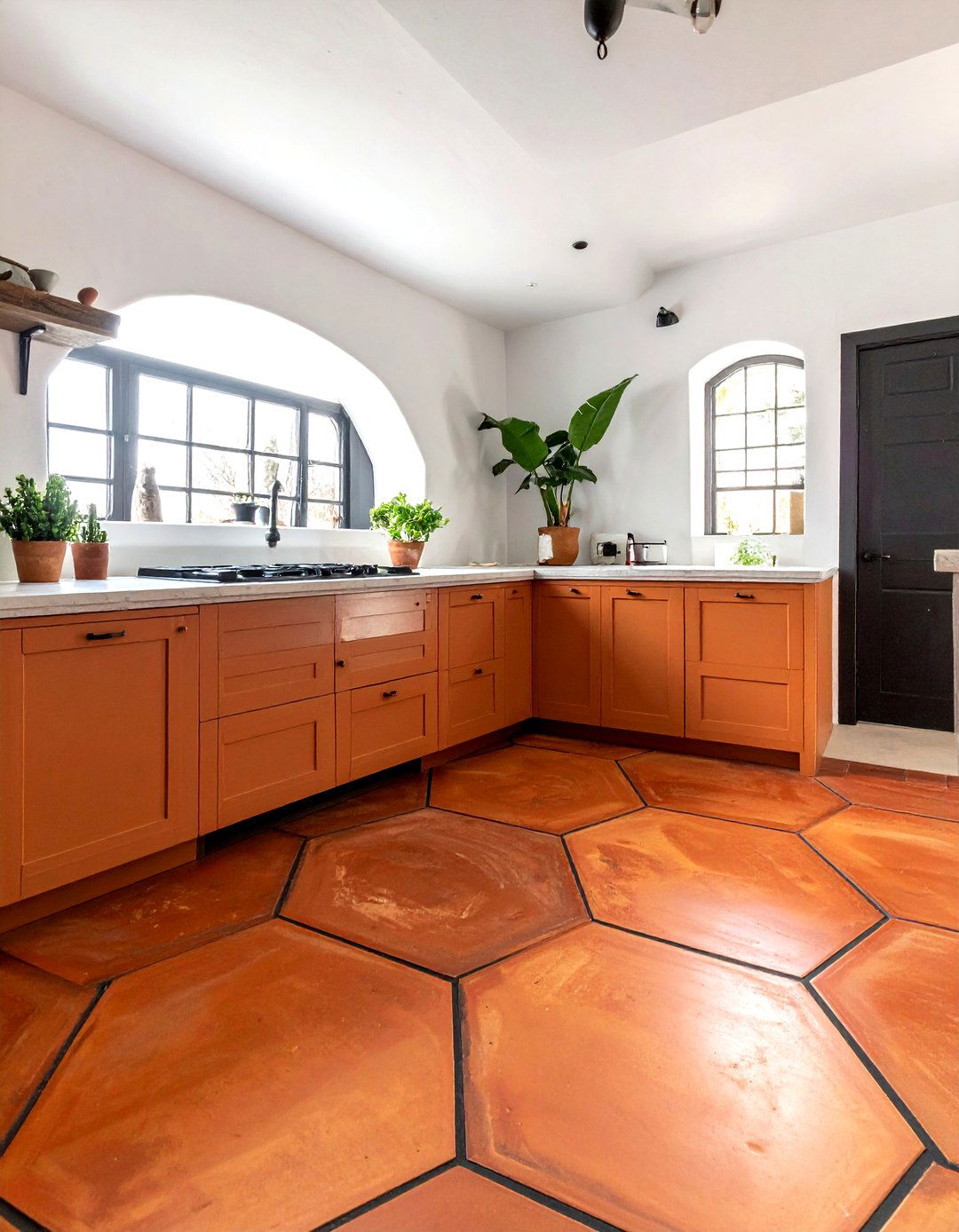 Terracotta floor tiles - 30 textured kitchen ideas