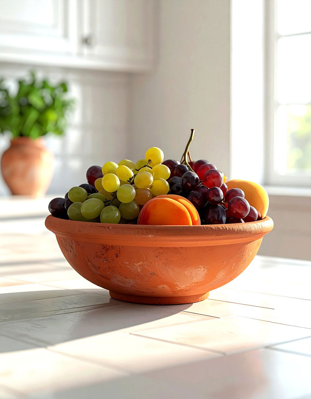 Terracotta fruit bowl - 30 kitchen fruit bowl ideas
