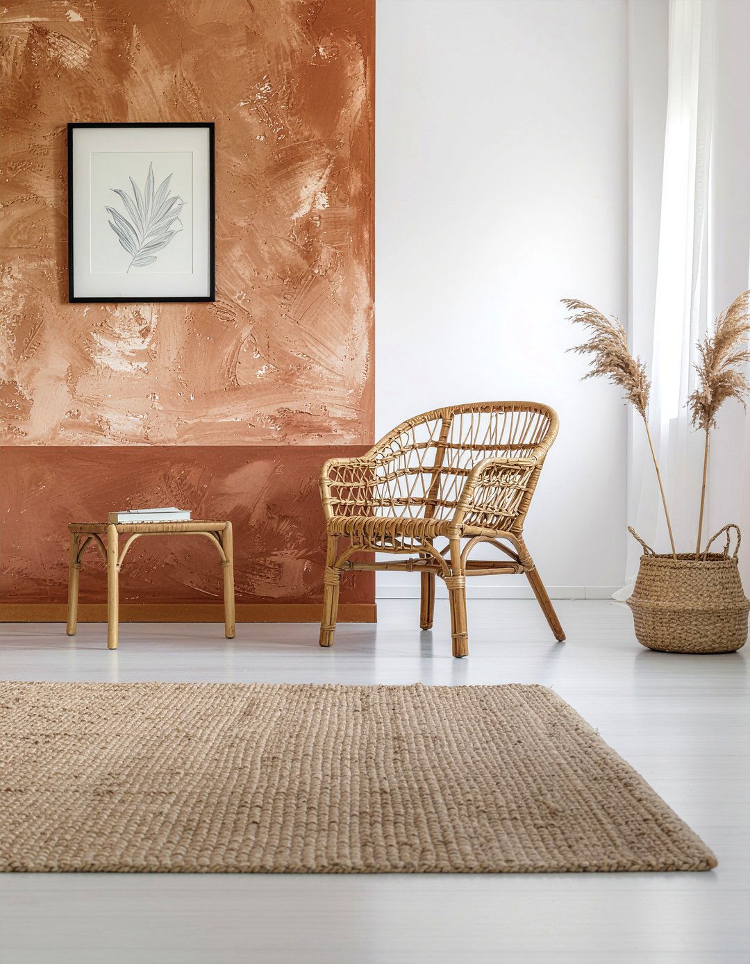 Terracotta half painted wall - 30 living room half painted walls