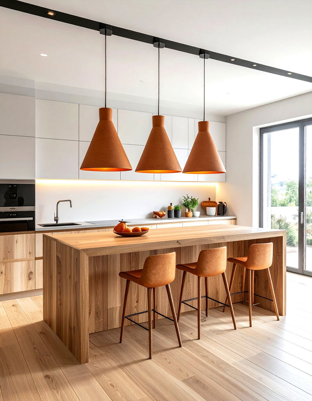 Terracotta hanging lights - 30 terracotta kitchen ideas
