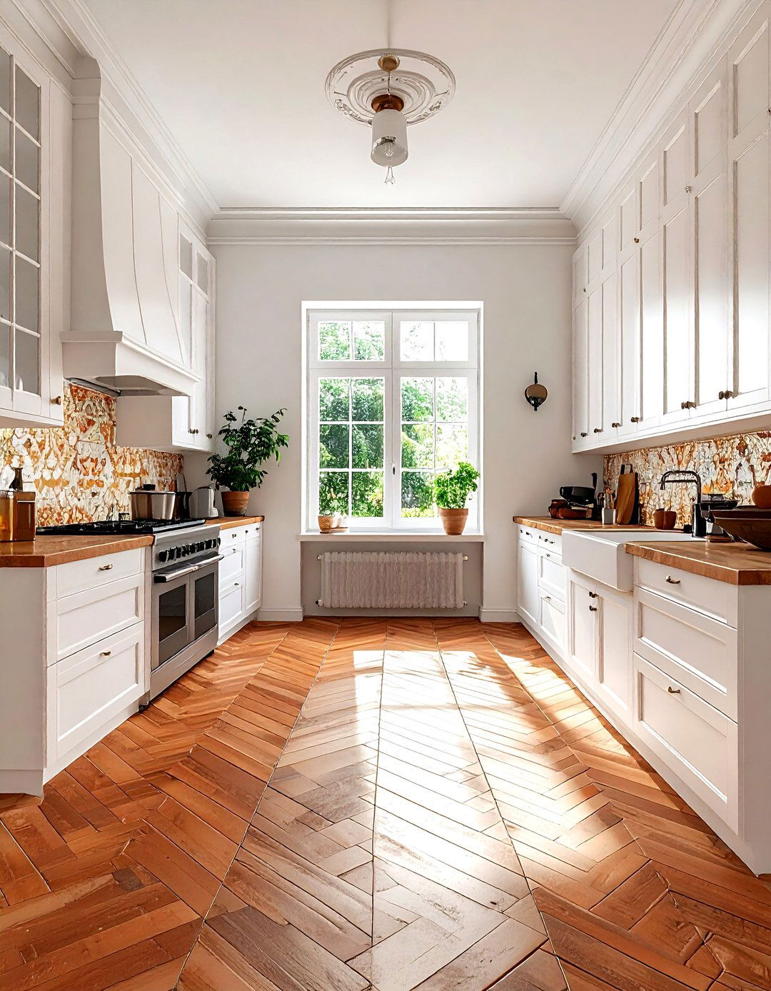 Terracotta herringbone pattern - 30 rust kitchen ideas