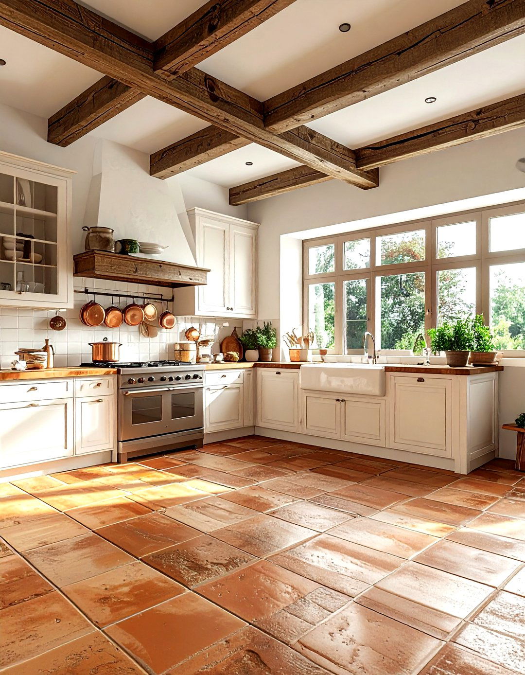 Terracotta kitchen floor - 30 bright orange kitchen ideas
