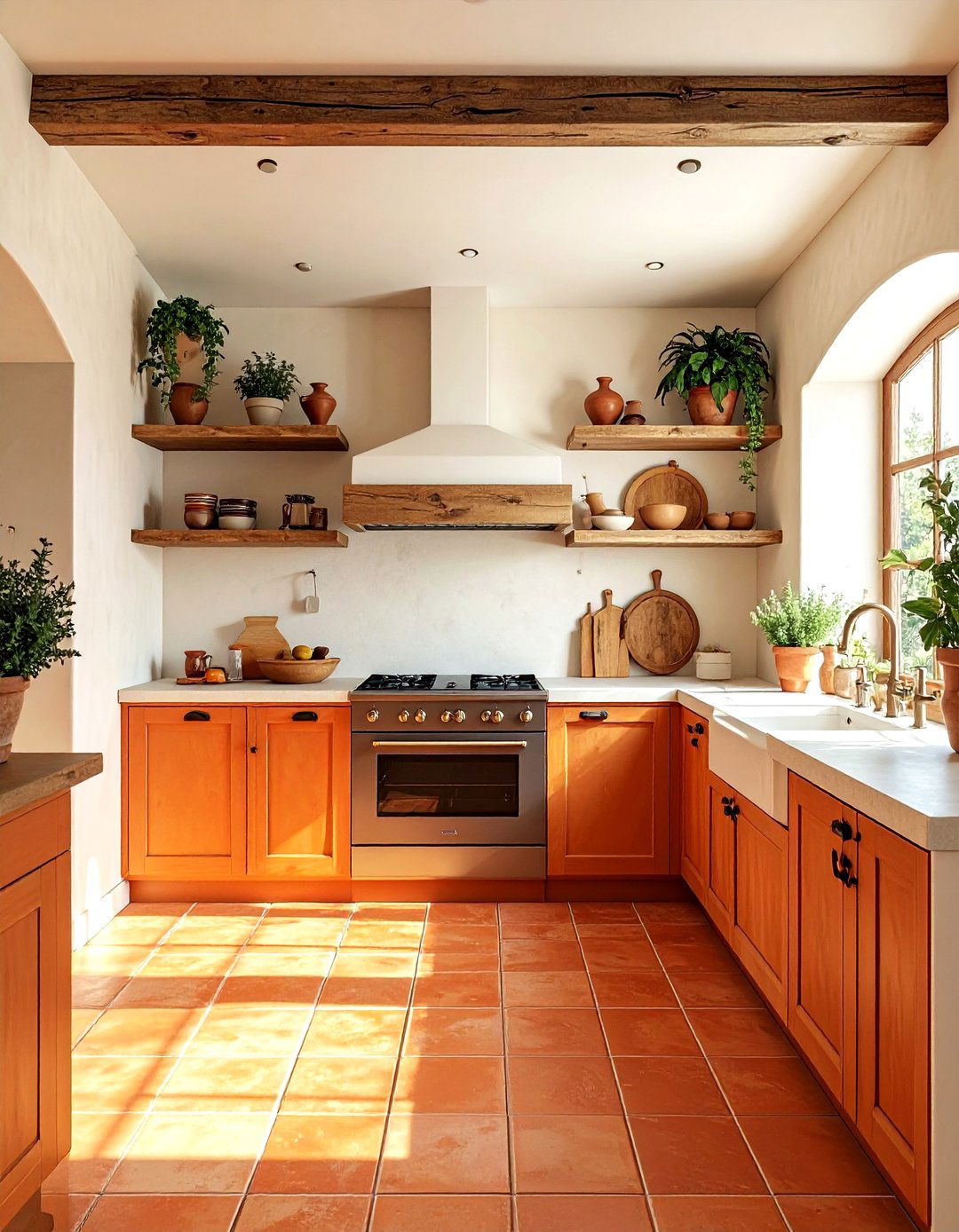 Terracotta kitchen tiles - 30 orange kitchen decor ideas