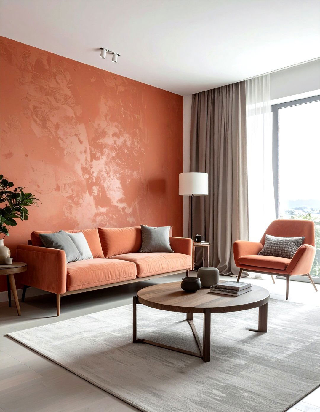 Terracotta lime wash wall - 30 living room terracotta walls