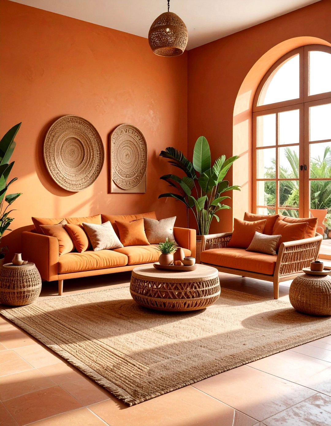 Terracotta living room - 30 living room paint ideas
