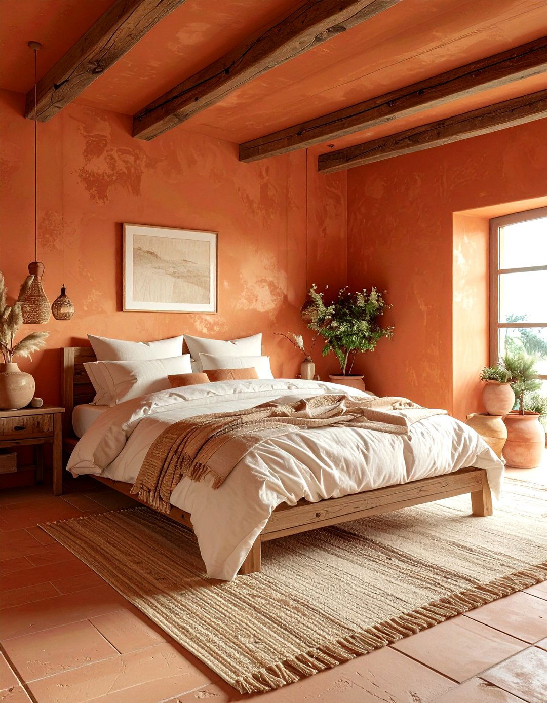 Terracotta peach bedroom - 30 peach bedroom ideas