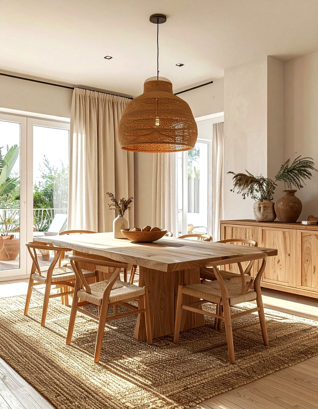 Terracotta pendant light - 30 pendant light dining room ideas