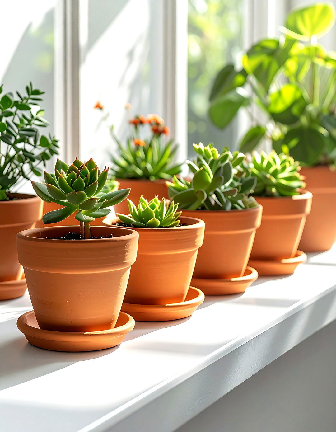Terracotta pots with saucers - 30 terracotta planter ideas