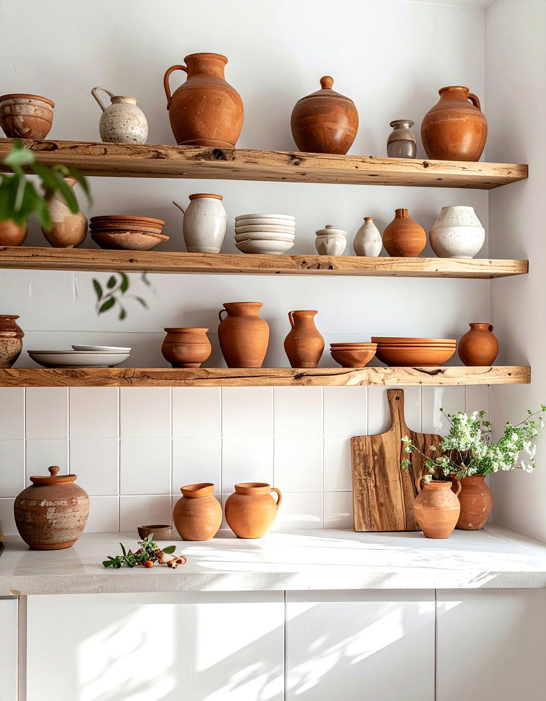 Terracotta pottery decor - 30 rust kitchen ideas