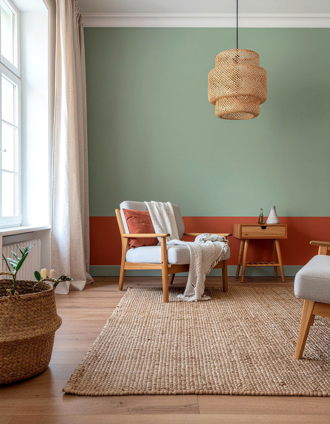 Terracotta sage living room - 30 living room color blocking ideas