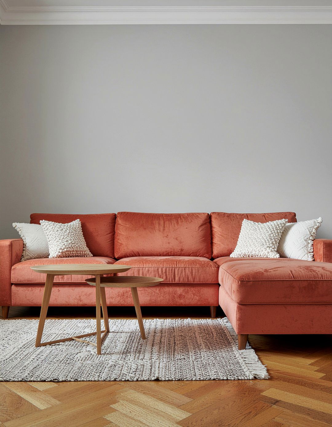 Terracotta sectional sofa - 30 terracotta living room ideas