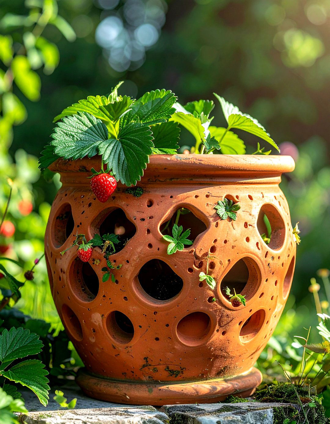 Terracotta strawberry jar - 30 terracotta planter ideas
