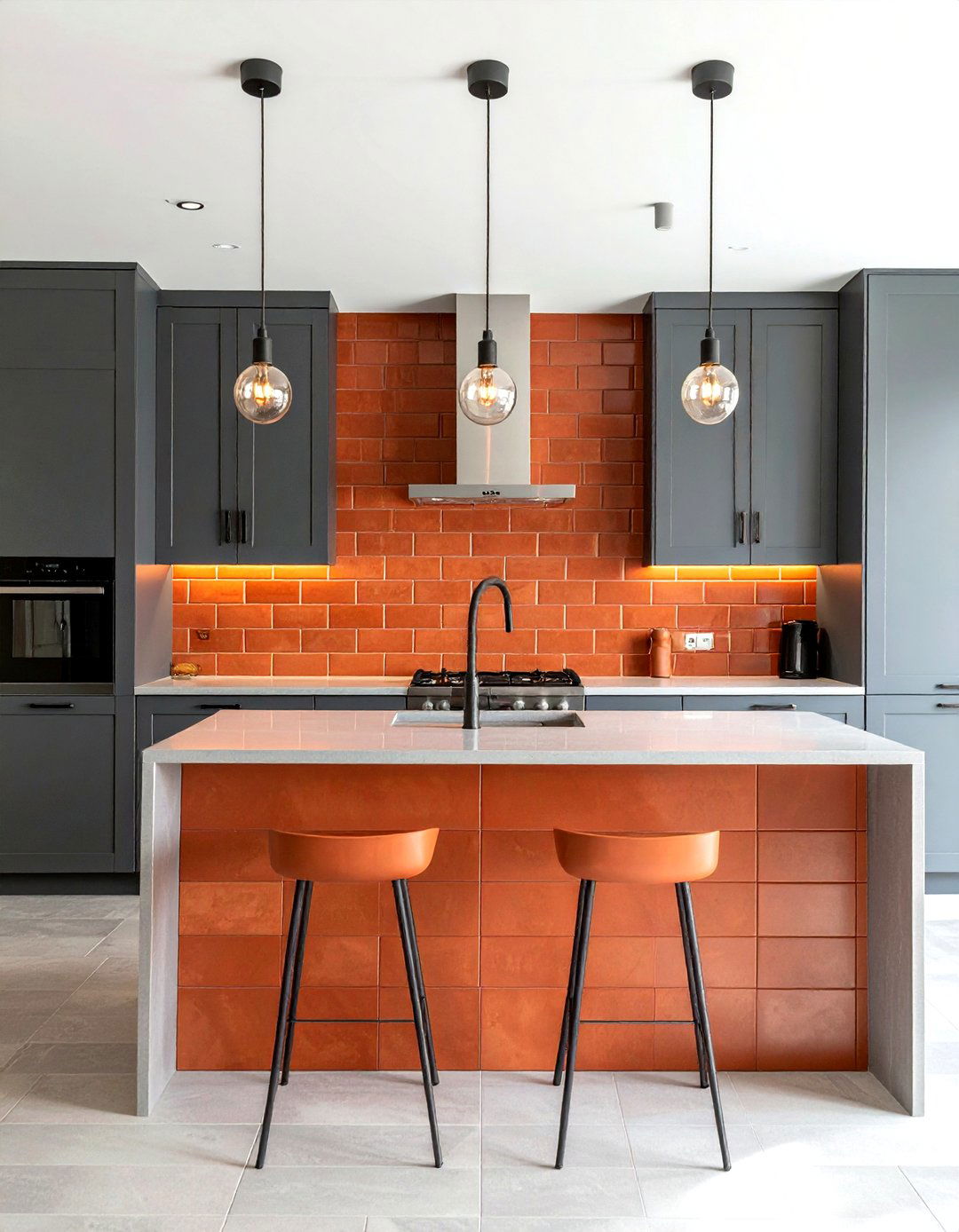Terracotta subway tile backsplash - 30 terracotta kitchen ideas