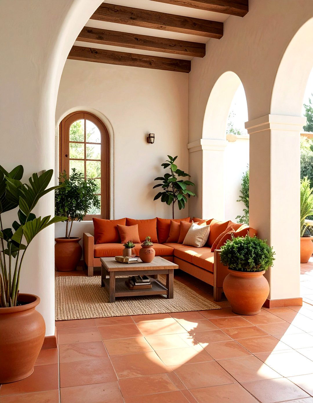 Terracotta sunroom - 30 monochromatic decor ideas