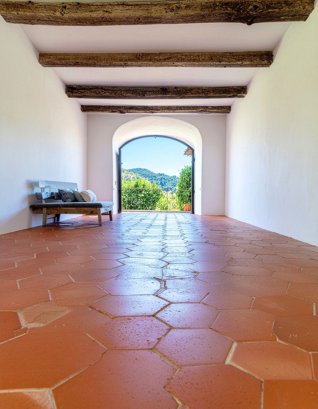 Terracotta tile floor