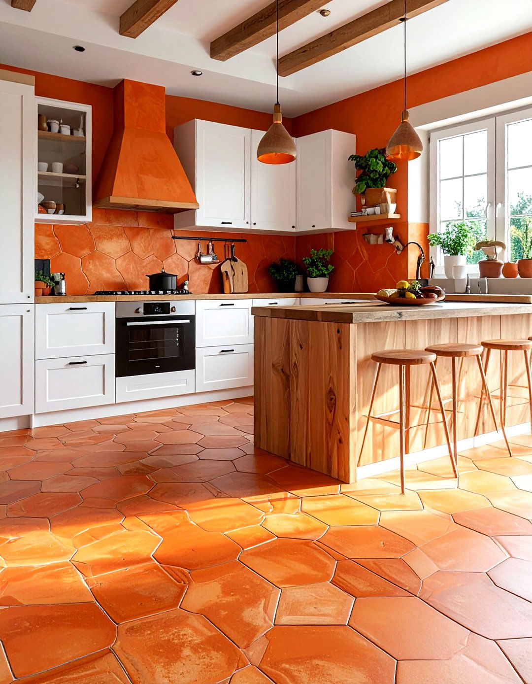 Terracotta tile flooring - 30 current decor ideas