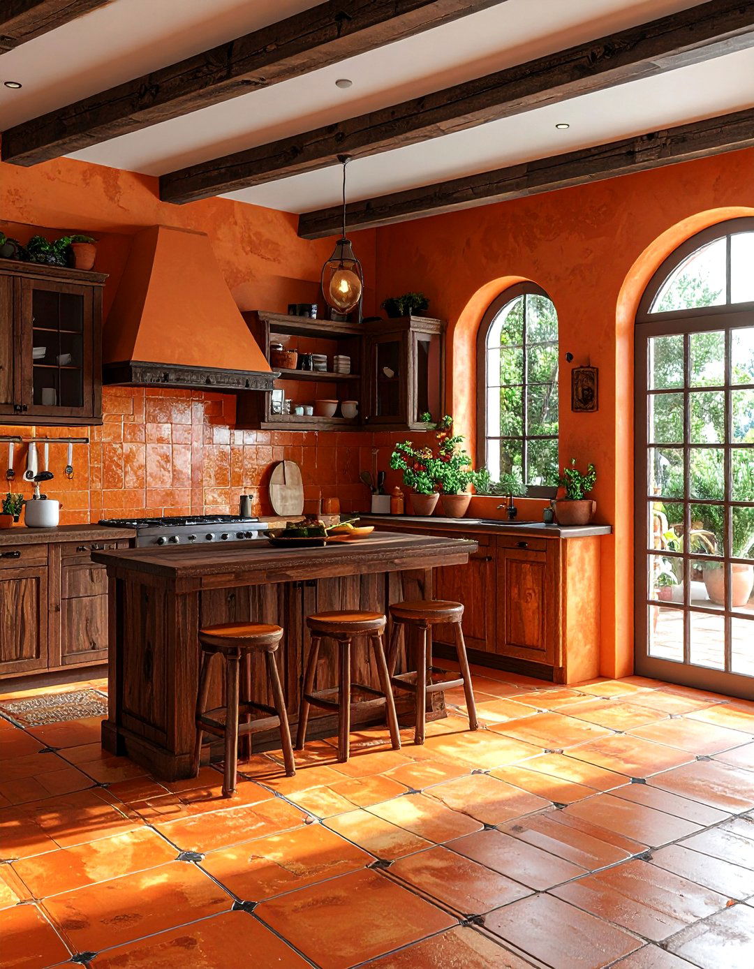 Terracotta tile kitchen - 30 cozy kitchen settings