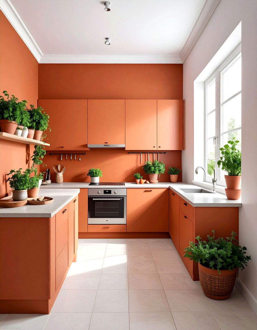 Terracotta wall paint color - 30 terracotta kitchen ideas