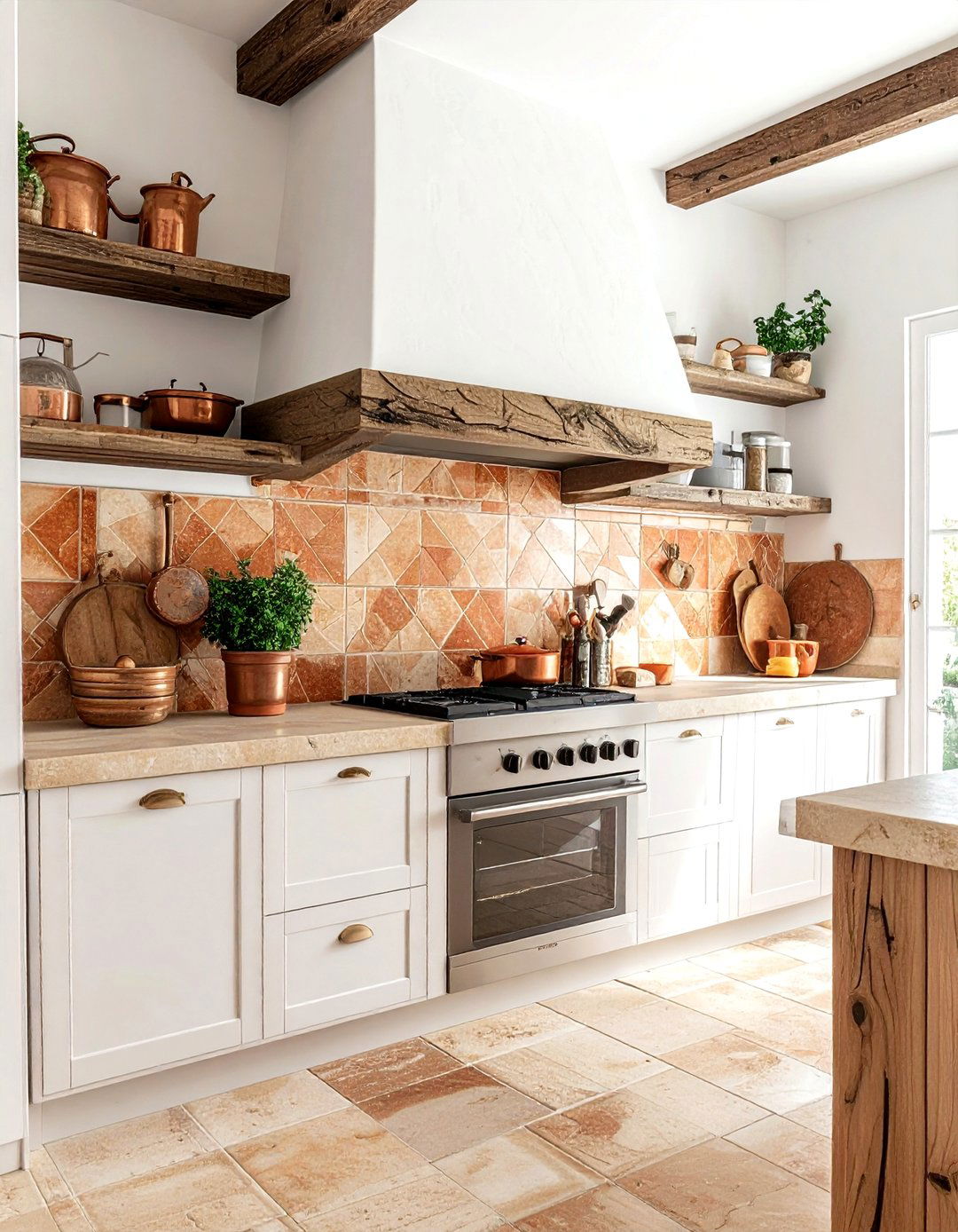 Terracotta zellige kitchen - 30 zellige tile kitchen backsplash ideas