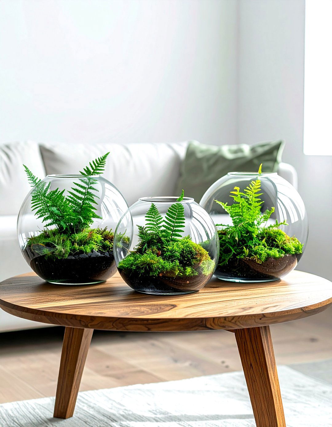 Terrarium coffee table display - 30 garden-inspired decor ideas