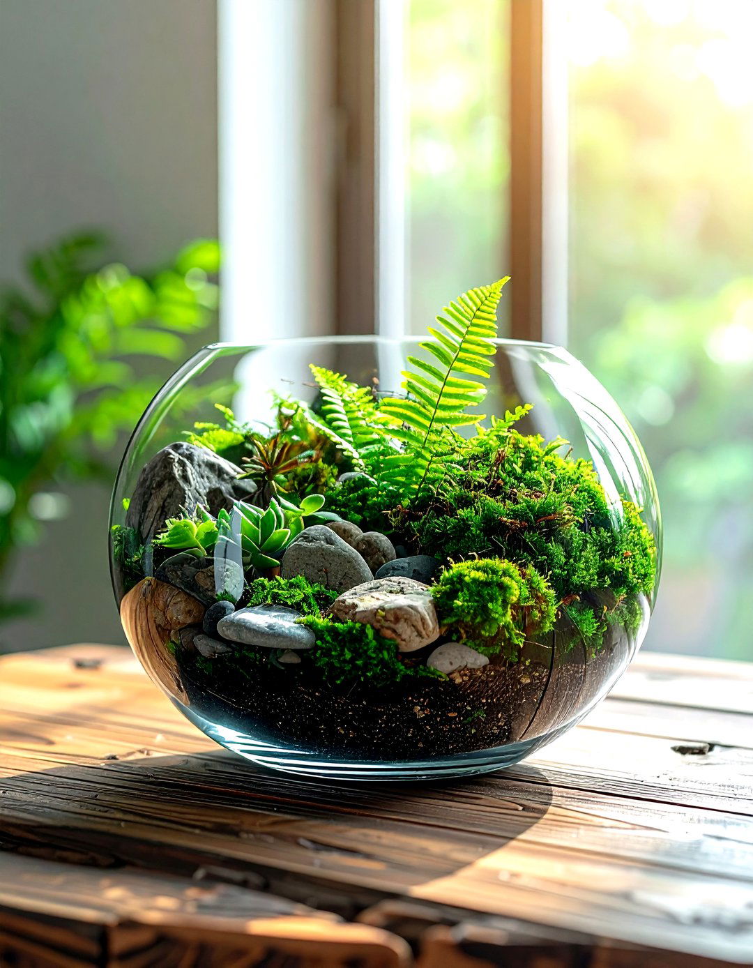 Terrarium glass bowl - 30 living room centerpiece ideas