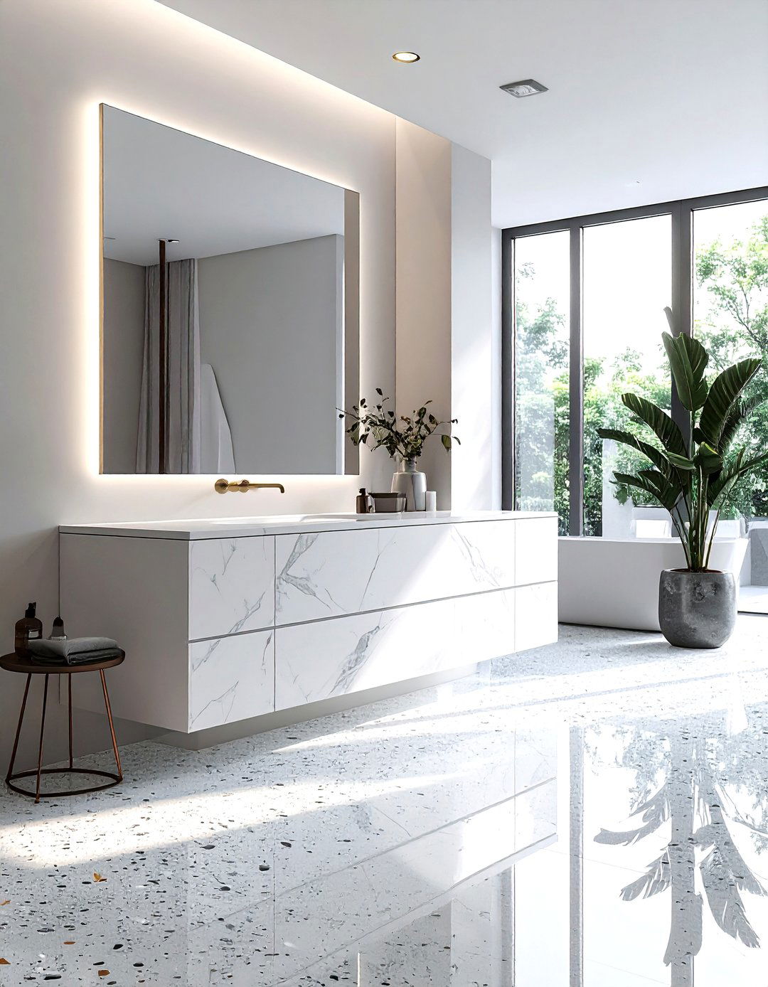 Terrazzo And Marble Mix - 30 terrazzo bathroom ideas