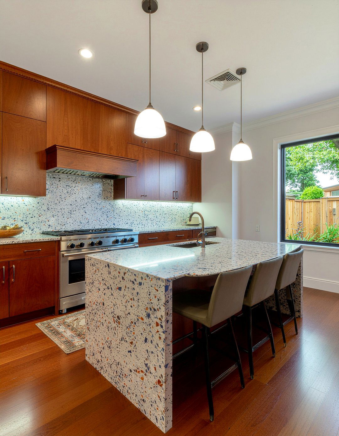 Terrazzo And Walnut Kitchen - 30 kitchen material mixing ideas