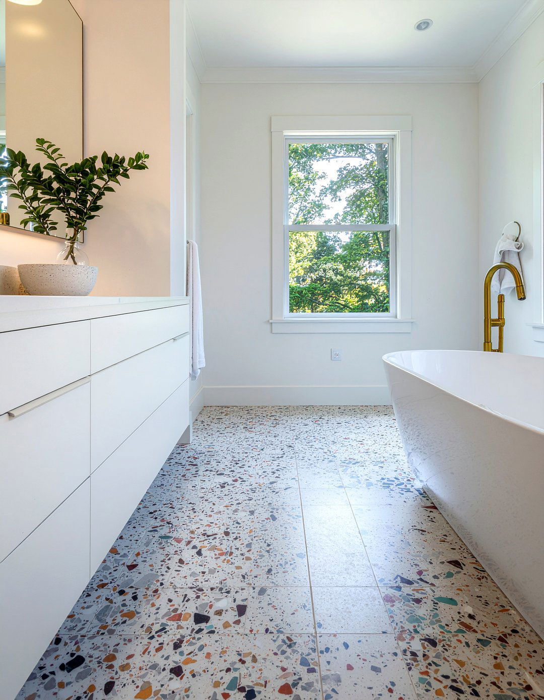 Terrazzo Bathroom Floor - 30 bathroom investment piece ideas