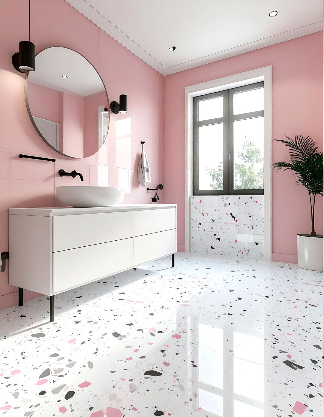 Terrazzo Bathroom Floor - 30 teen bathroom ideas