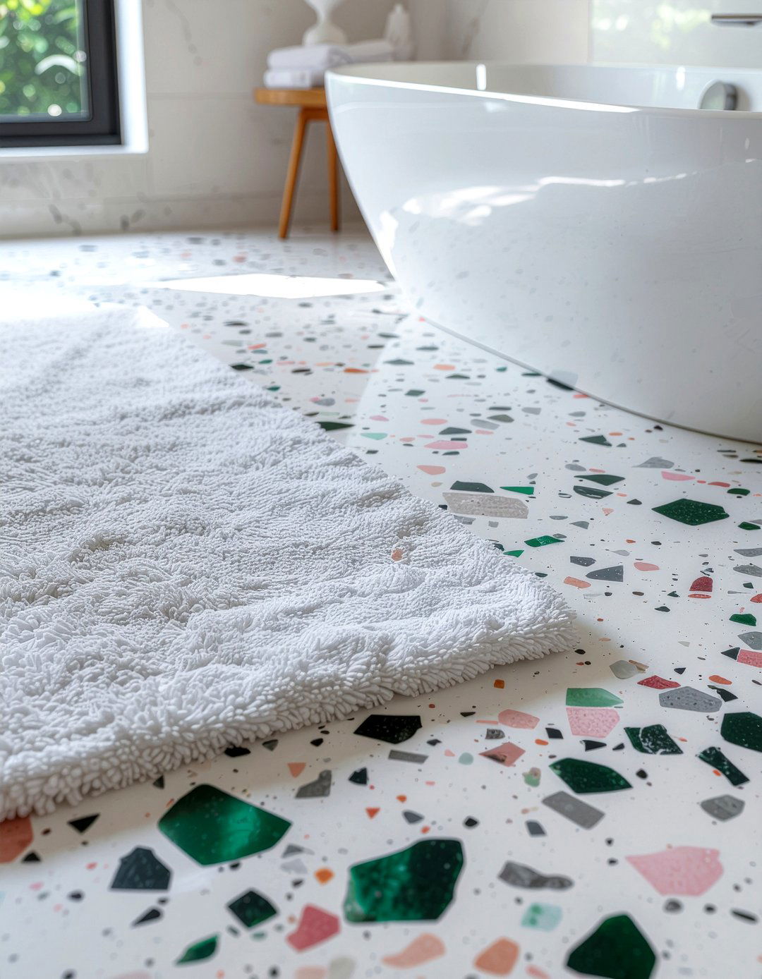 Terrazzo Bathroom Floor - 30 bathroom major renovation ideas