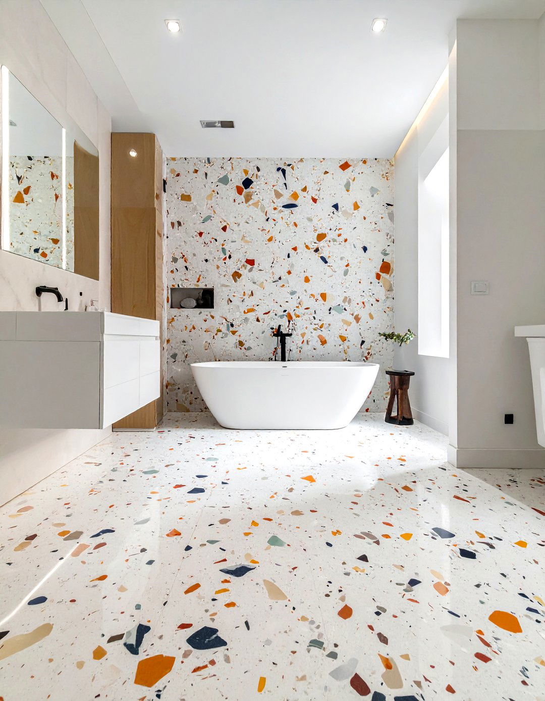 Terrazzo Bathroom Floor - 30 unique bathroom ideas