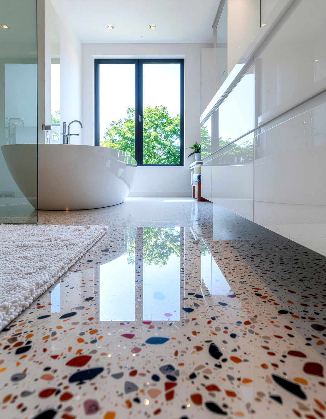 Terrazzo Bathroom Floor - 30 bathroom project ideas