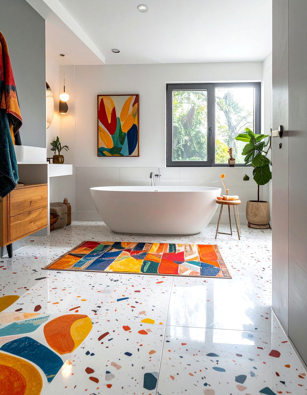 Terrazzo Bathroom Floor White Grout - 30 white grout bathroom ideas