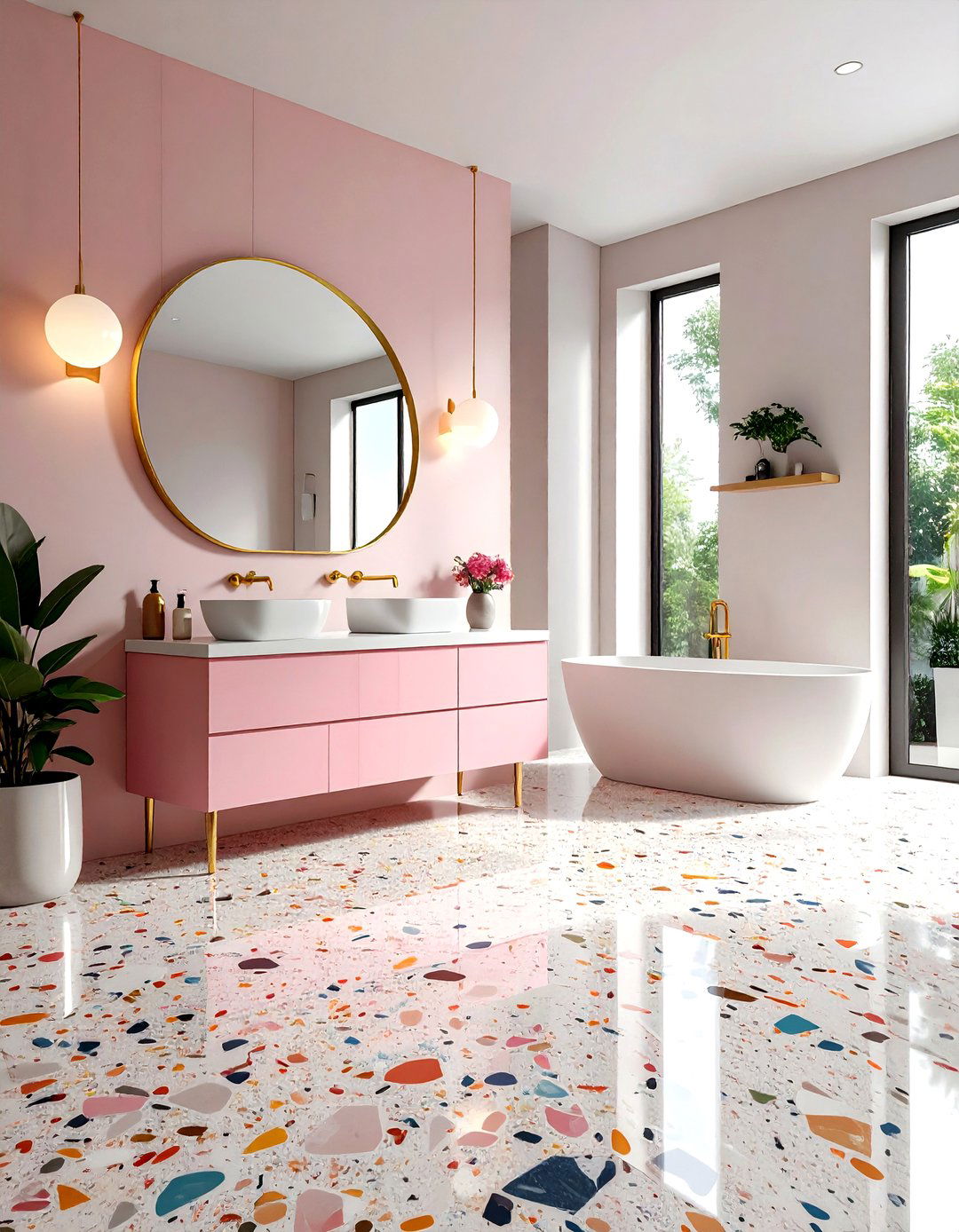 Terrazzo Bathroom Floor - 30 bathroom floor design ideas