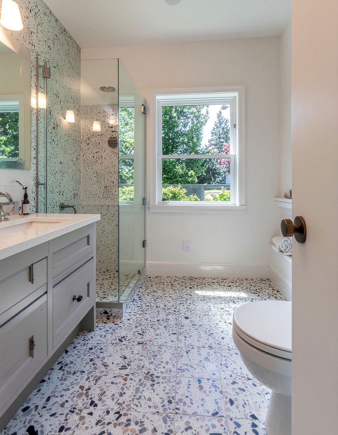 Terrazzo Bathroom Tile - 30 large format tile bathroom ideas