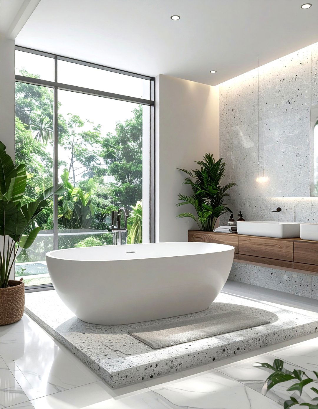 Terrazzo Bathtub Surround - 30 terrazzo bathroom ideas