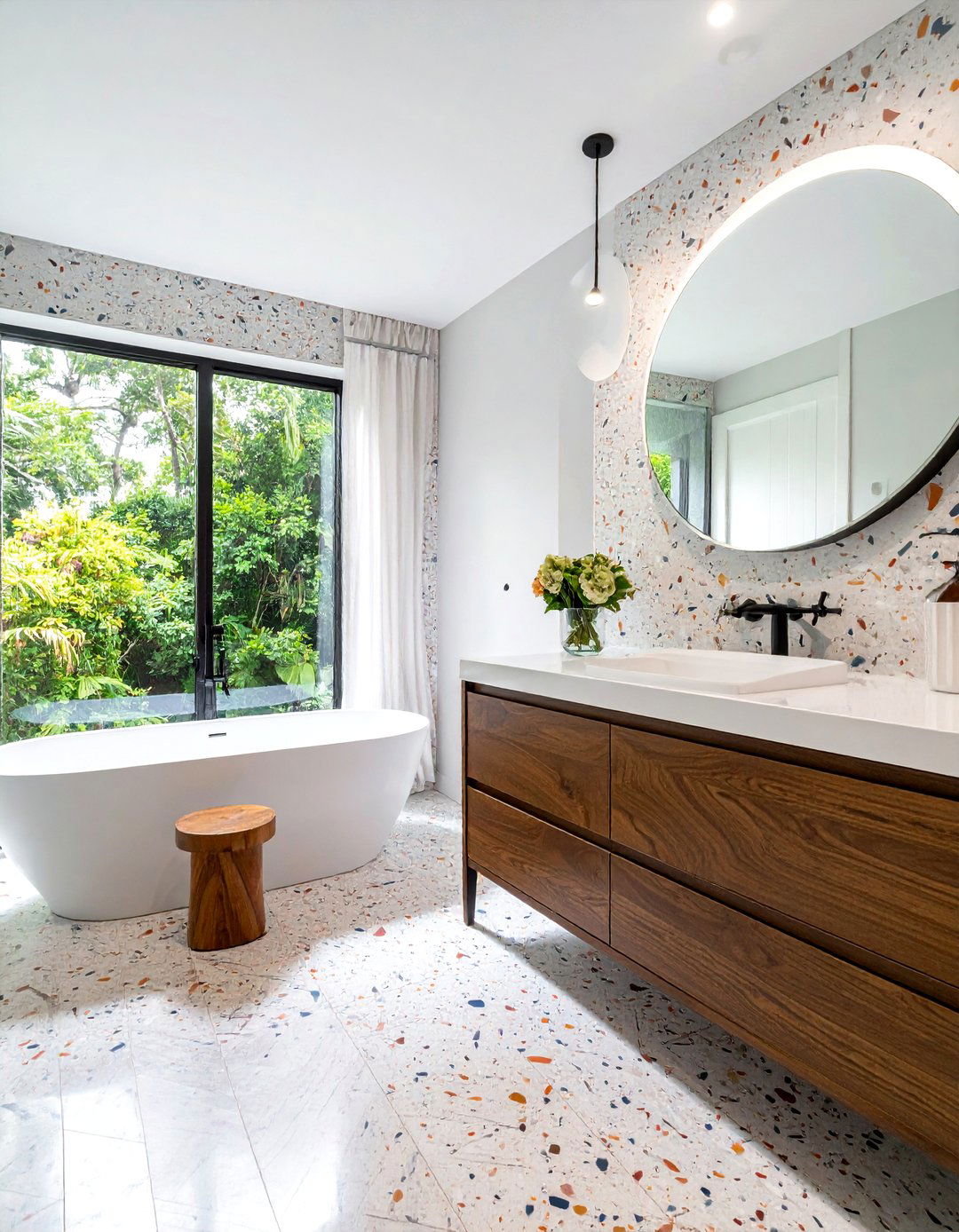 Terrazzo Chevron Tile - 30 chevron tile bathroom ideas