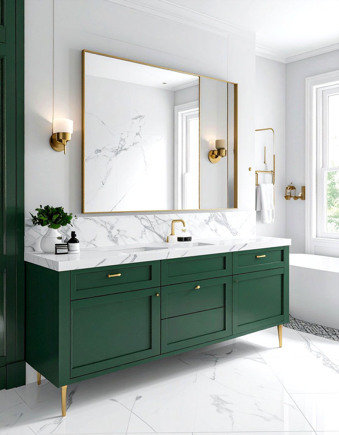 Terrazzo Double Vanity - 30 double vanity ideas