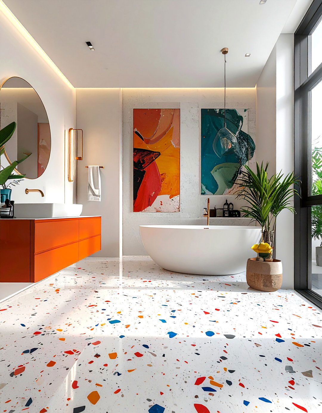 Terrazzo Floor - 30 bathroom wow factor ideas