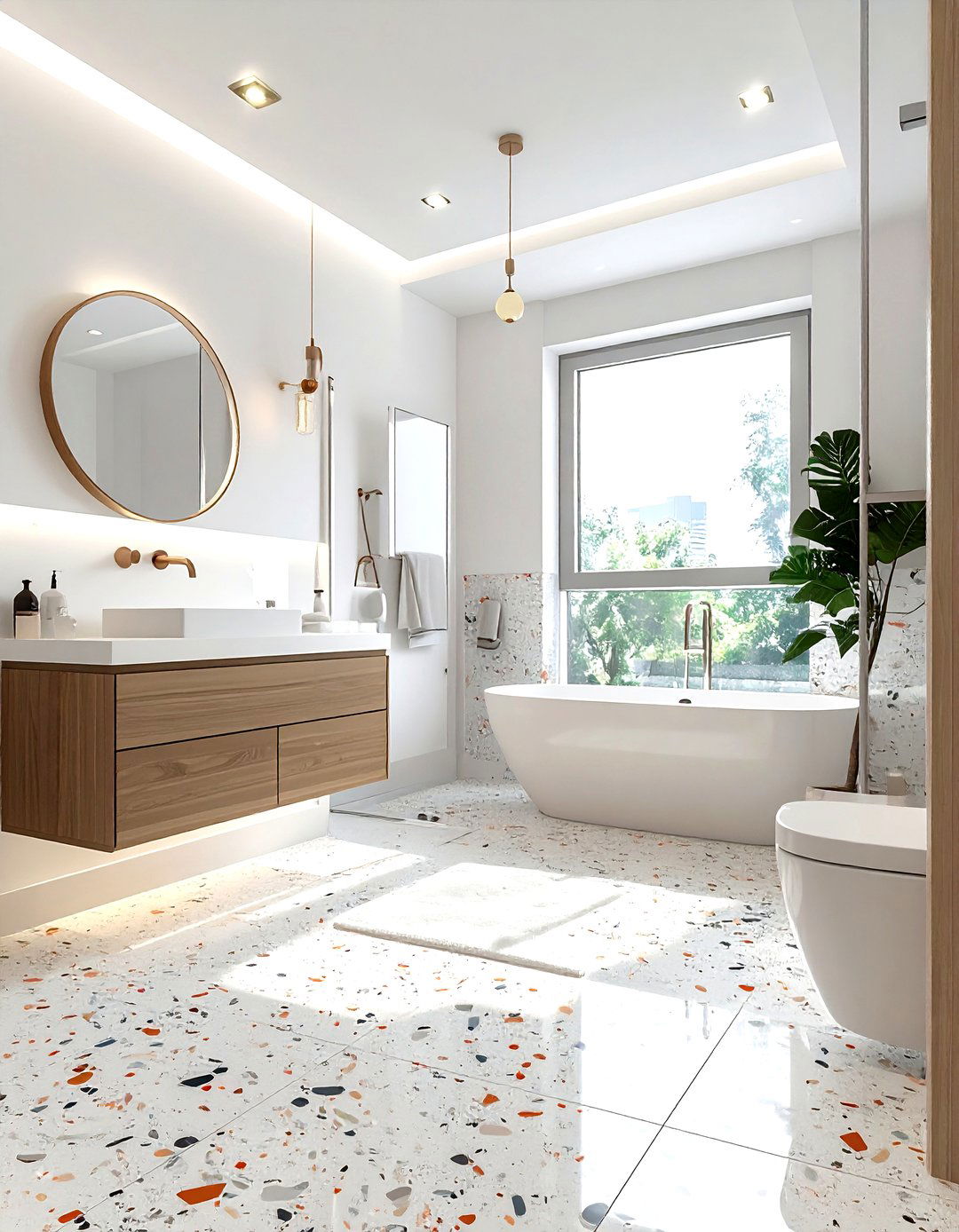 Terrazzo Floor Bathroom - 30 model home bathroom ideas
