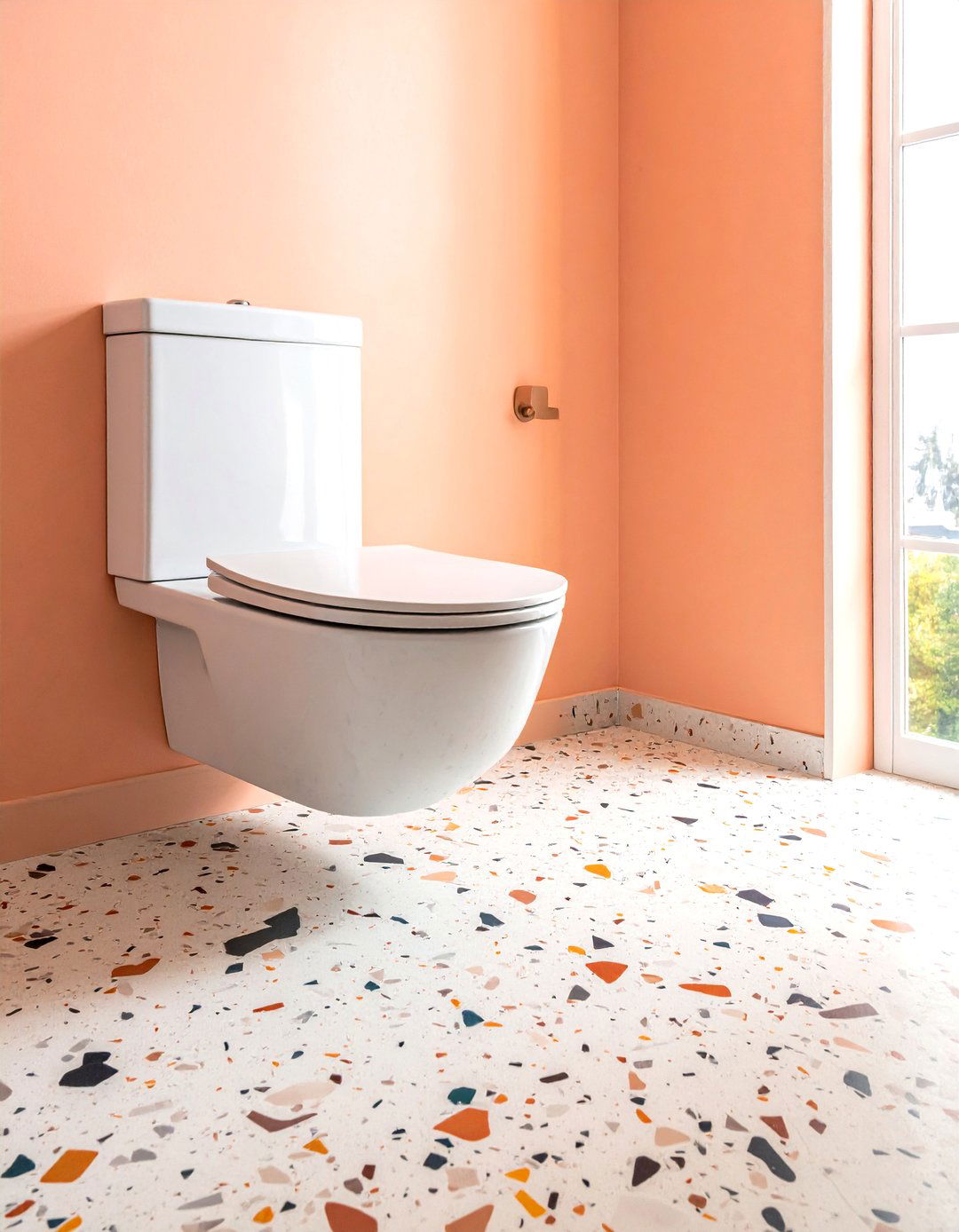 Terrazzo Floor Bathroom - 30 wall-hung toilet ideas