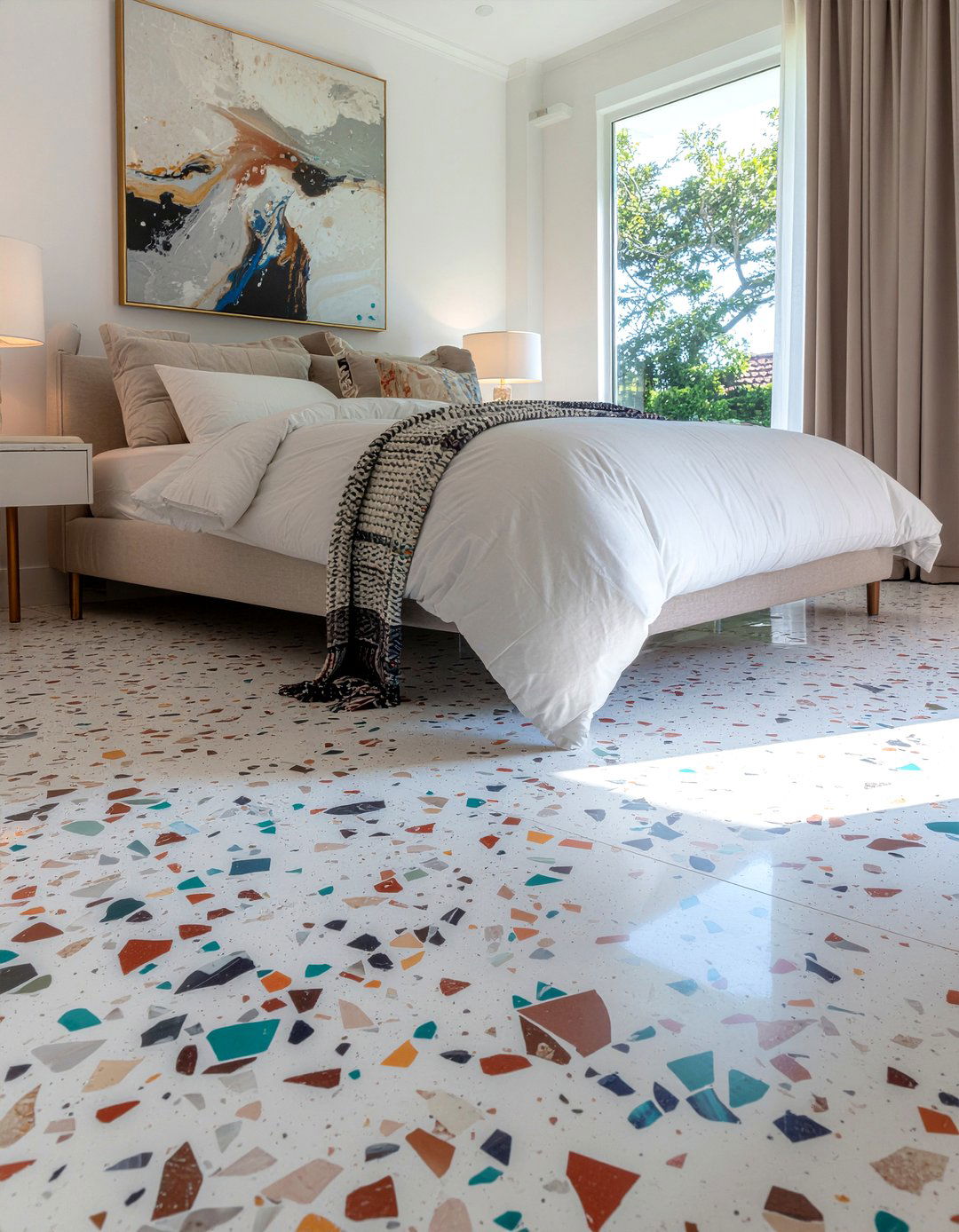 Terrazzo Floor Tile - 30 bedroom tile designs