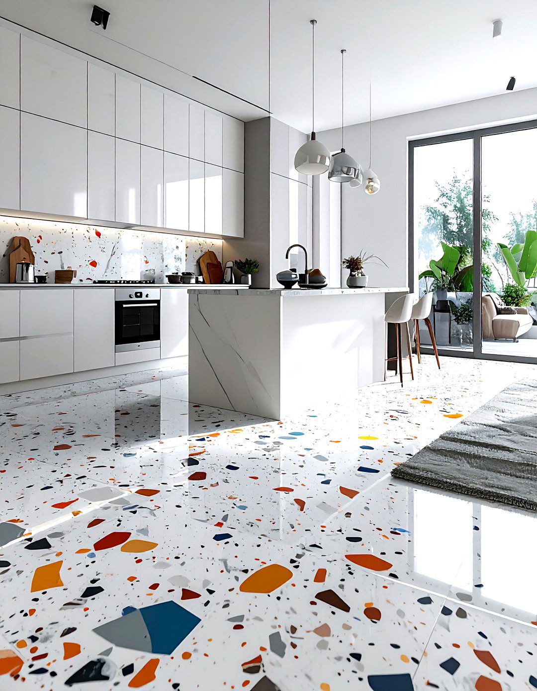 Terrazzo Floor Tile Decal - 30 peel and stick kitchen ideas