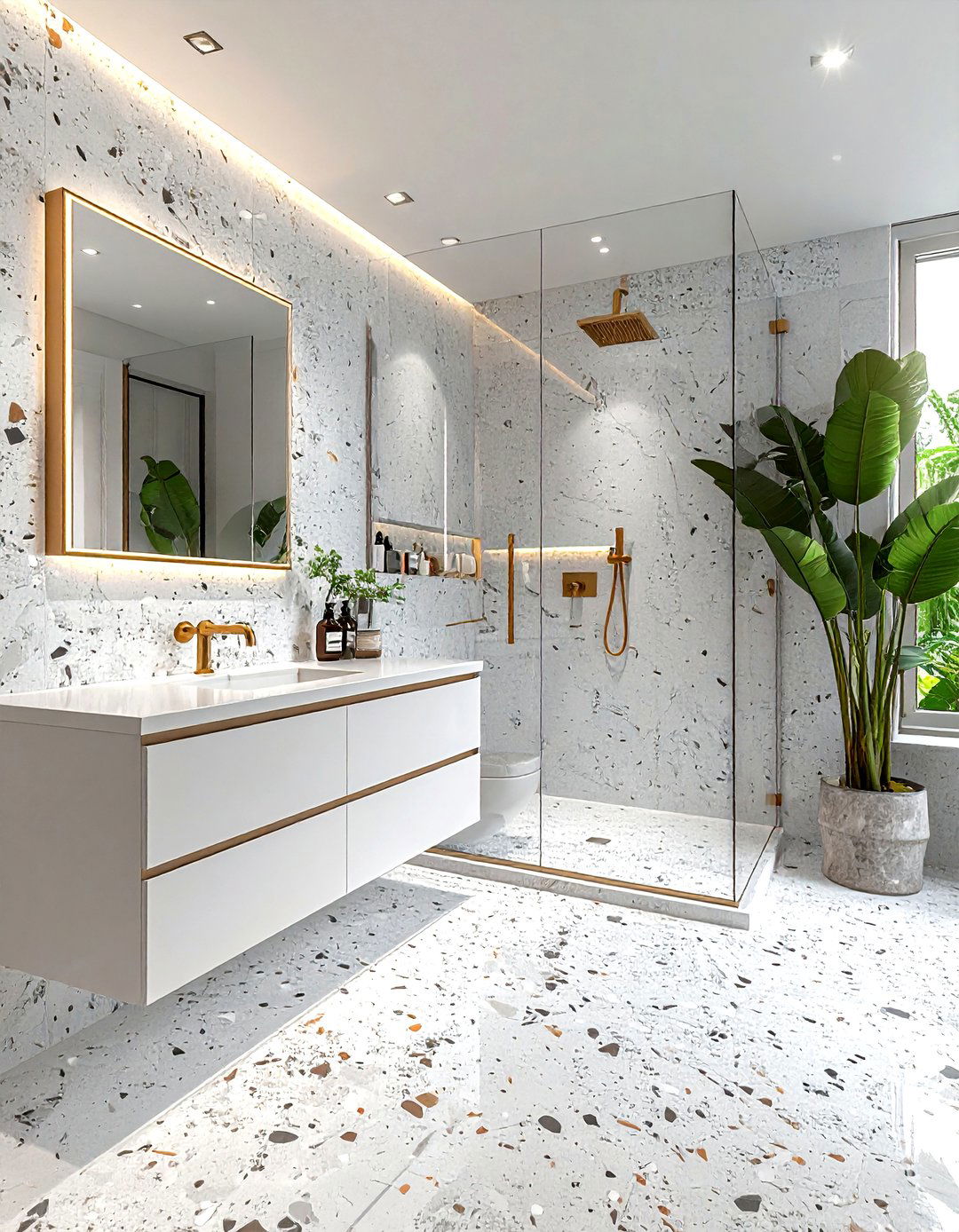 Terrazzo Flooring Bathroom - 30 Palm Springs decor ideas