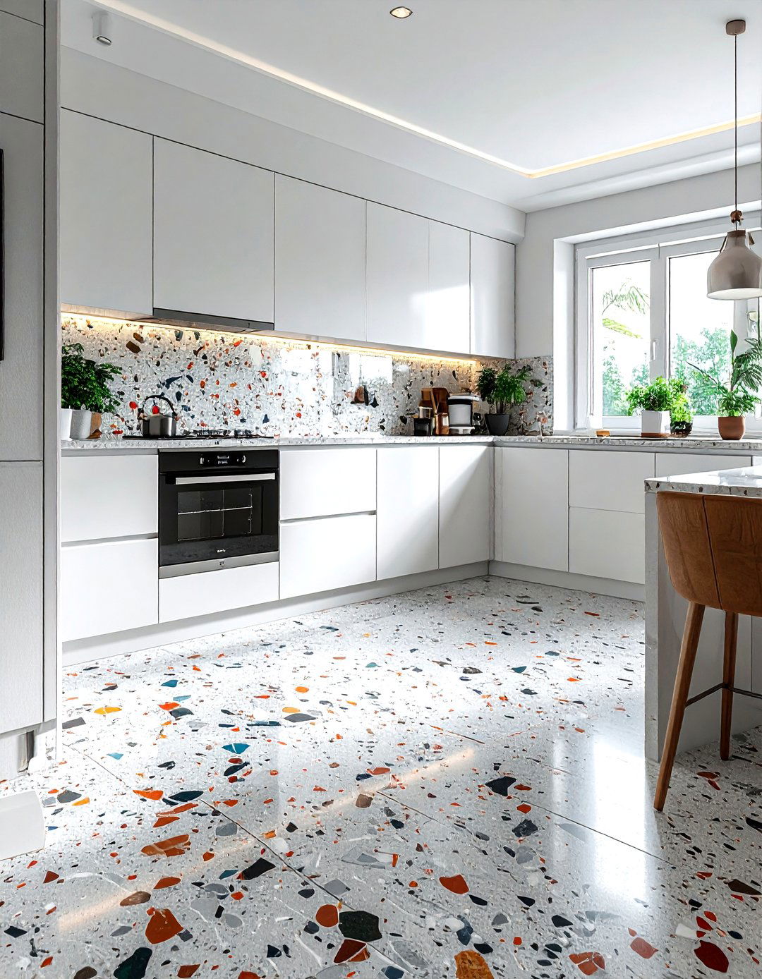 Terrazzo Kitchen Floor - 30 ultra modern kitchen ideas
