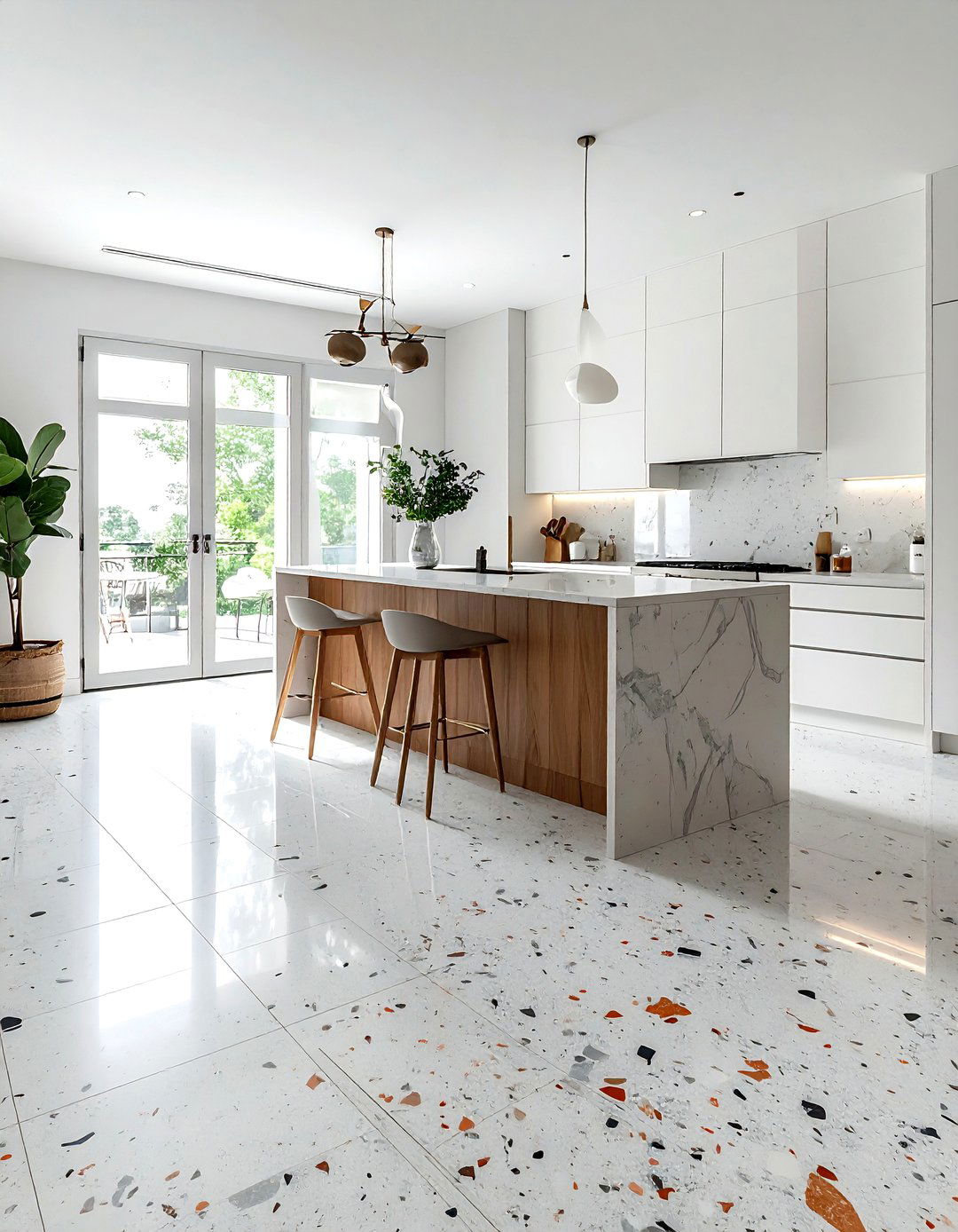 Terrazzo Kitchen Floor - 30 viral kitchen ideas