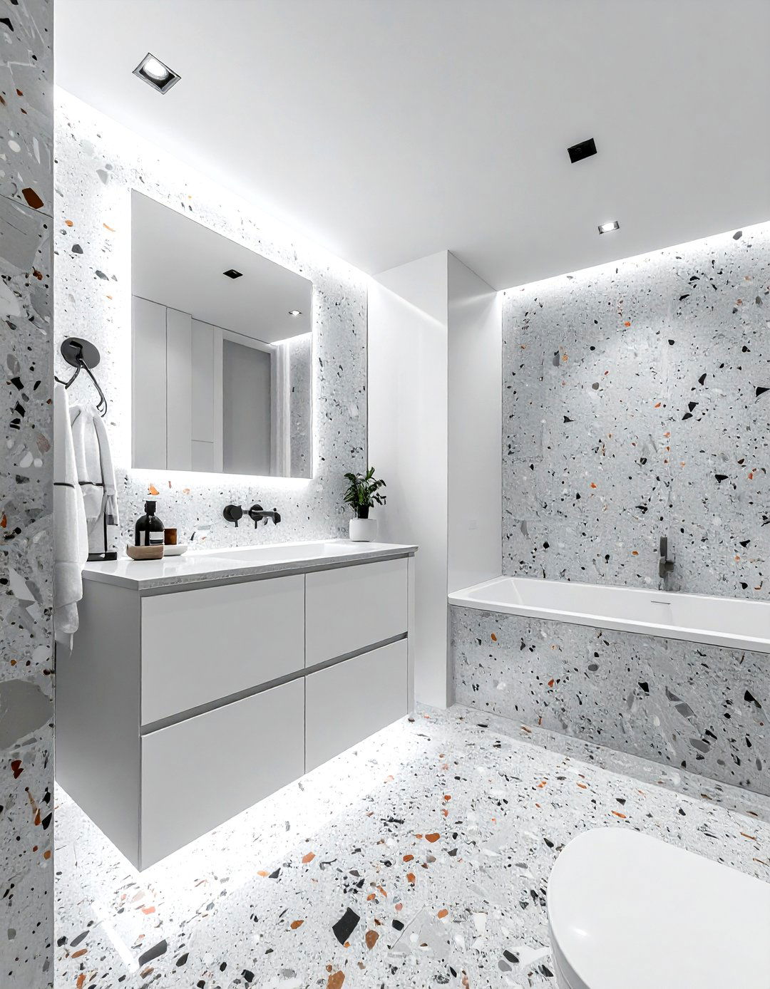 Terrazzo Neutral Bathroom - 30 neutral bathroom ideas